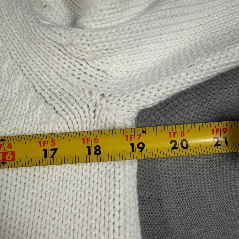 Brooks Brothers Mens Supima Cotton Full Zip Sweater White Shaker Knit Mock Neck